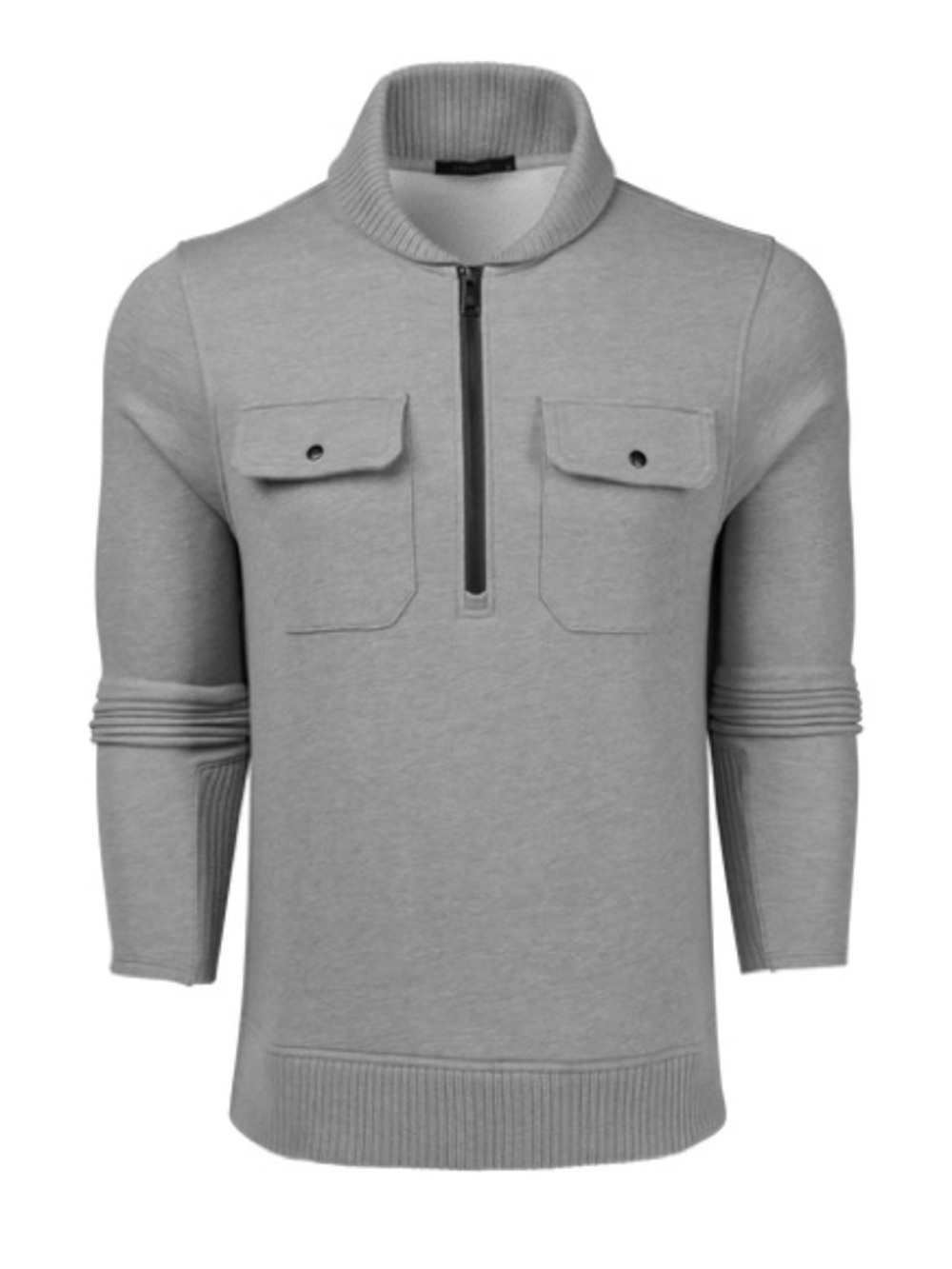 Greyson Utah Shawl Collar Half-Zip Sweater in Gray